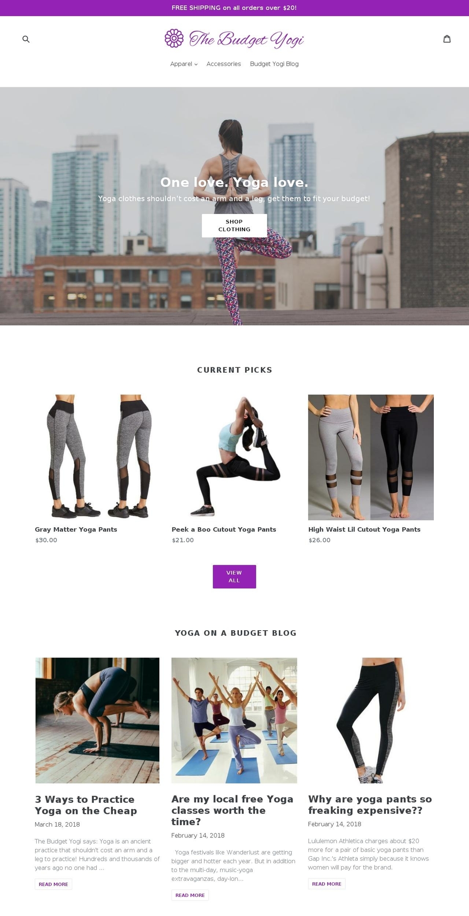 budgetyogi.com shopify website screenshot