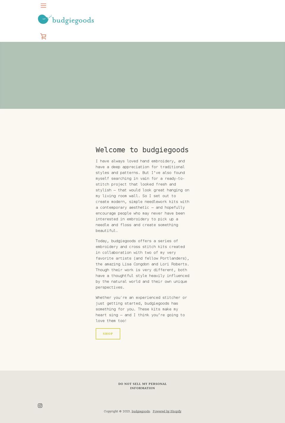budgiegoods.com shopify website screenshot