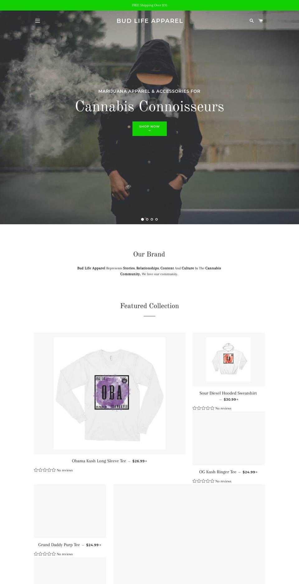 budlifeapparel.com — Shopify storefront screenshot
