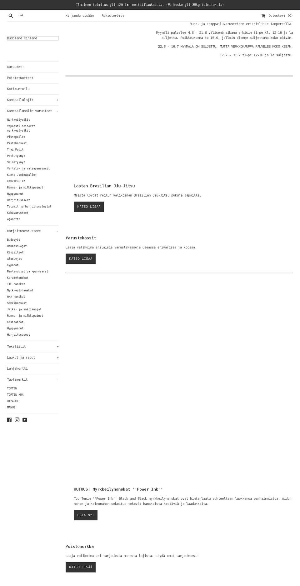 budoland.fi shopify website screenshot