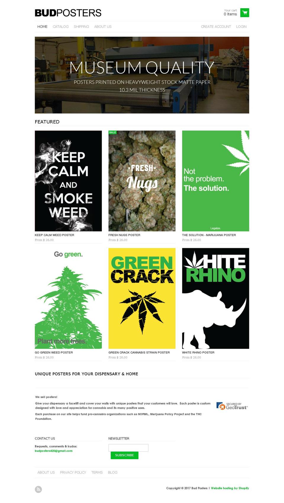 budposters.com shopify website screenshot
