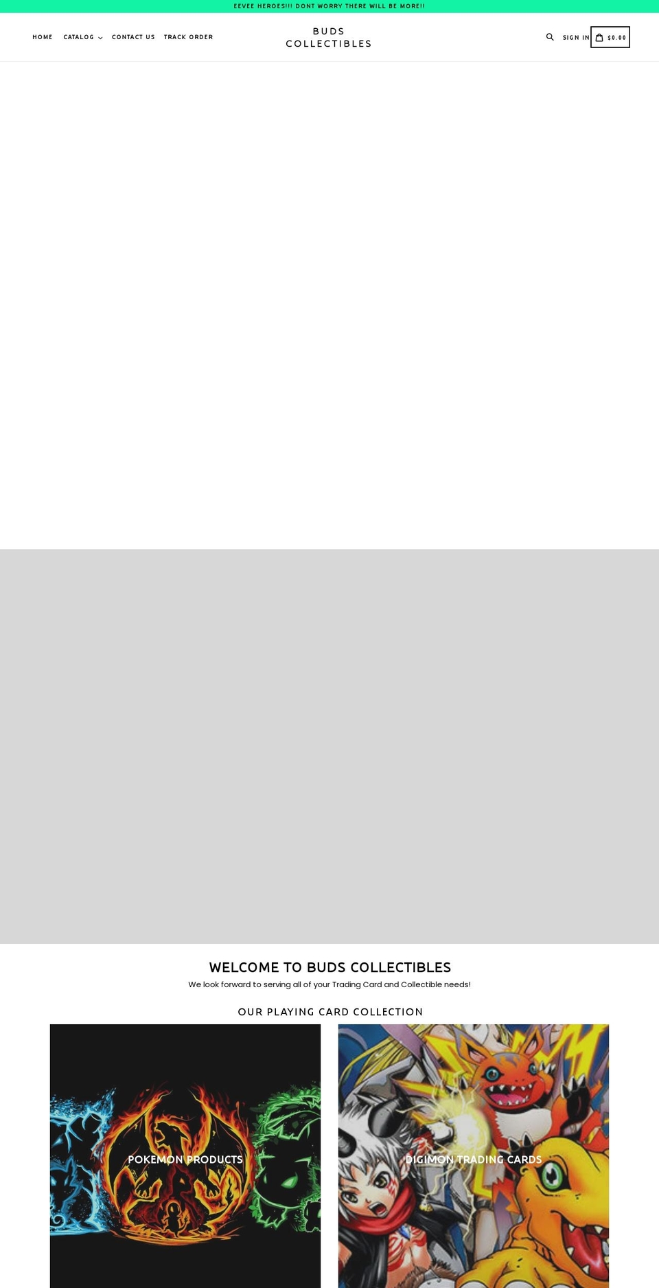 budscollectibles.com shopify website screenshot