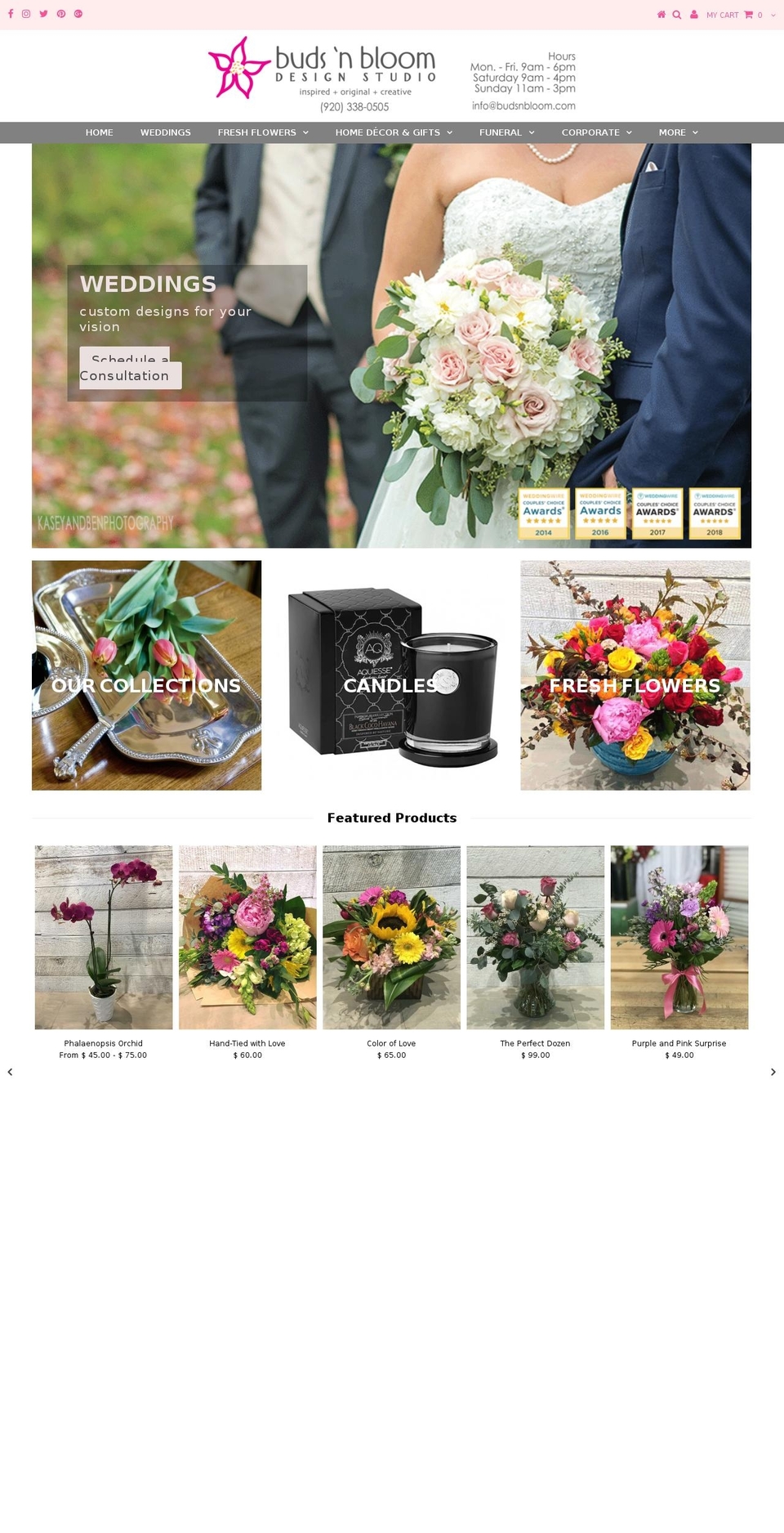 budsnbloomdesigns.com — Shopify storefront screenshot