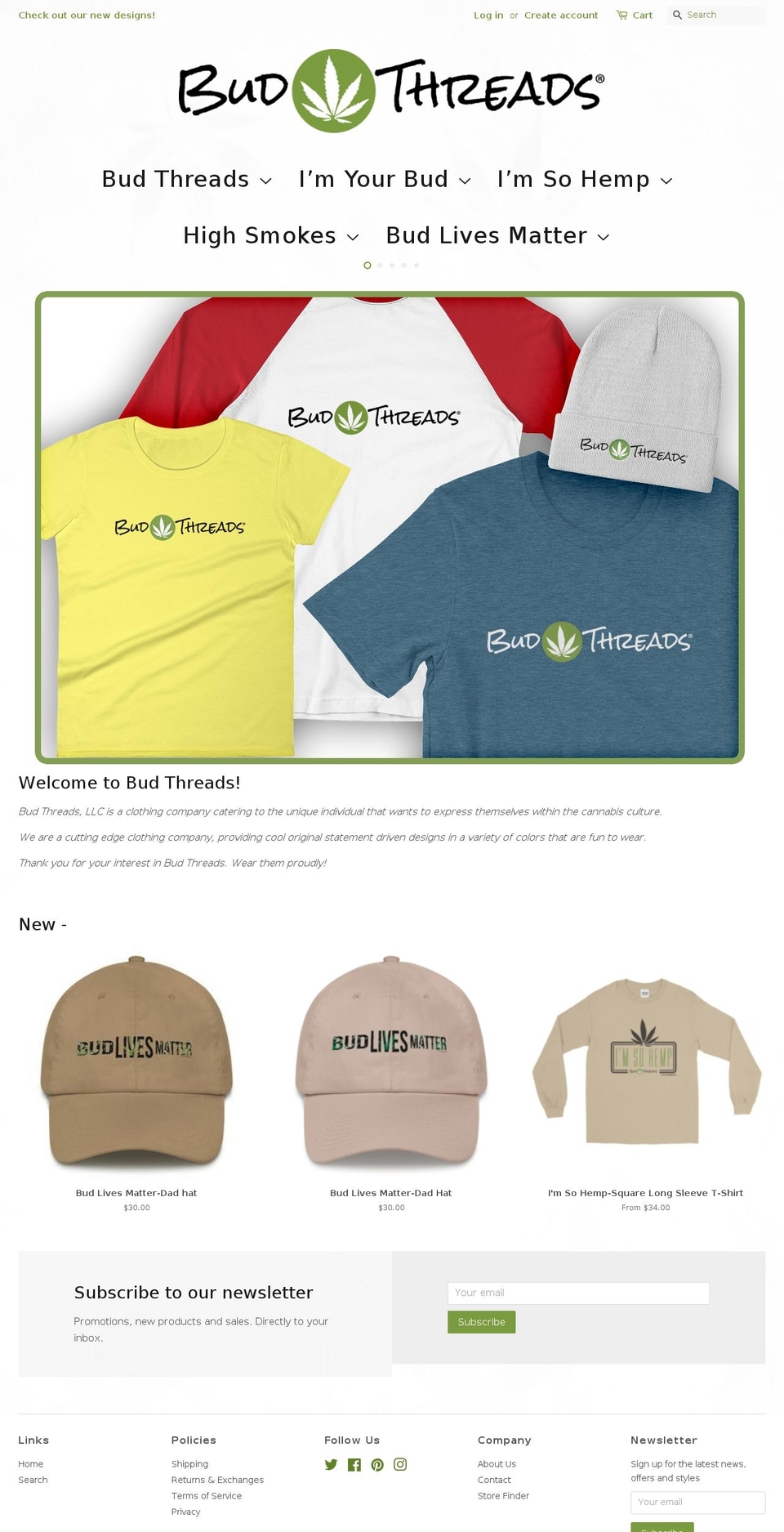 budthreads.com shopify website screenshot