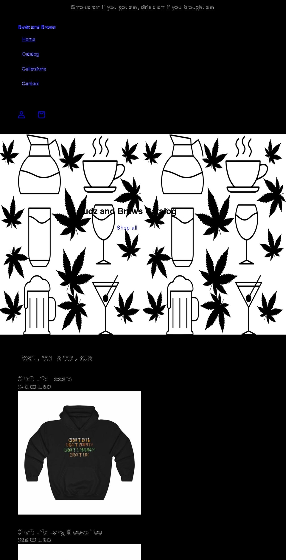 budzandbrewsgr.com shopify website screenshot