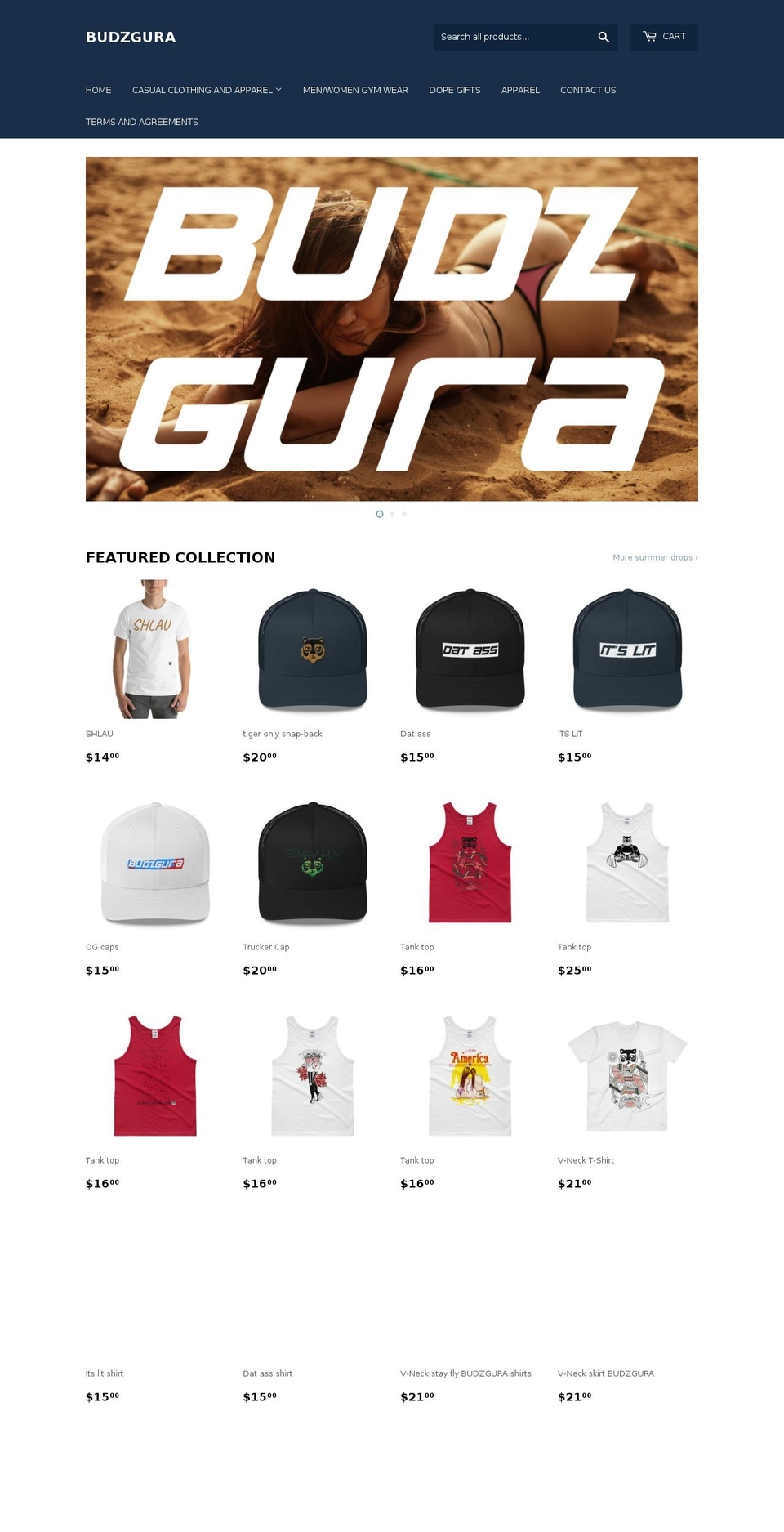 budzgura.com shopify website screenshot