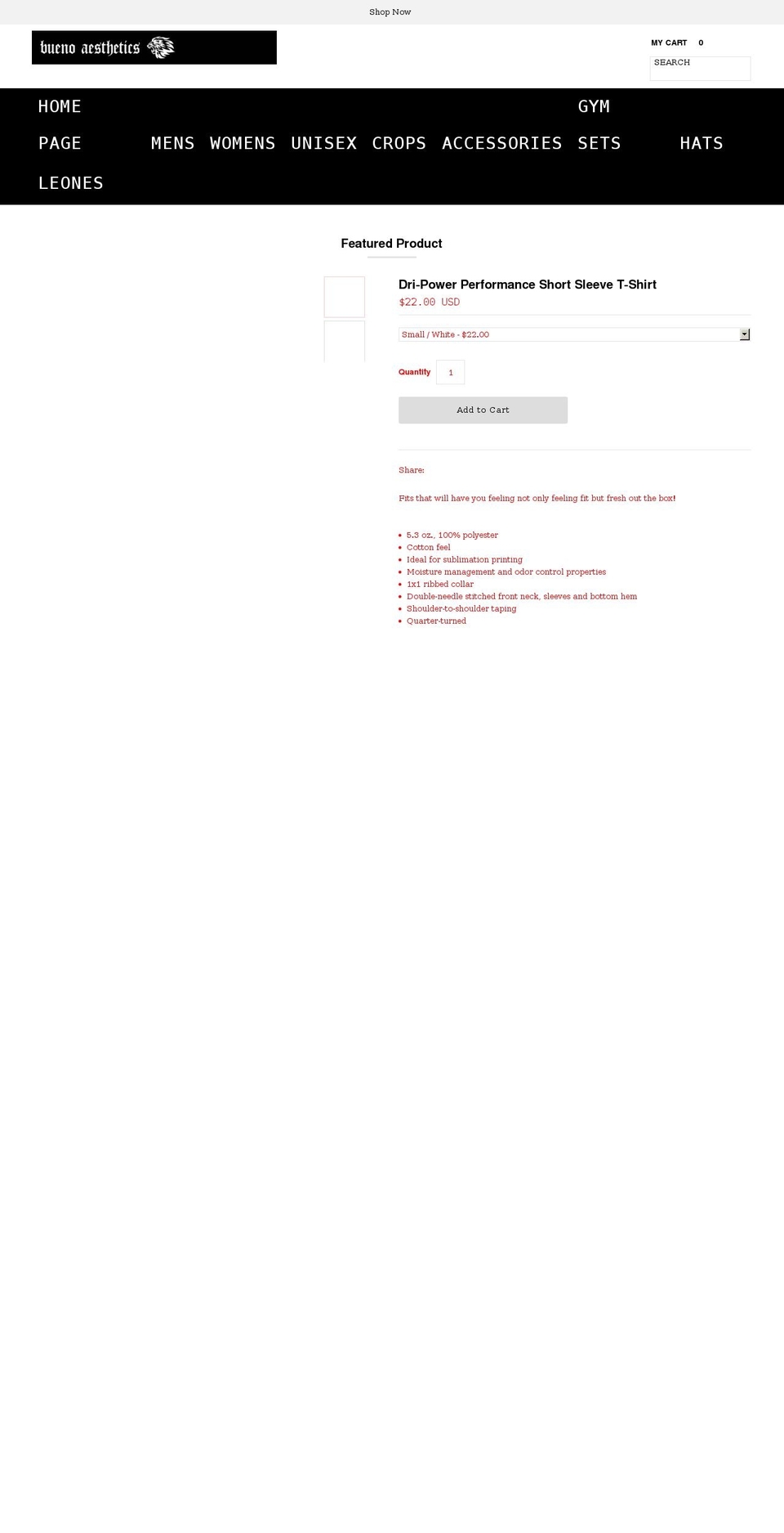 buenoaesthetics.com shopify website screenshot