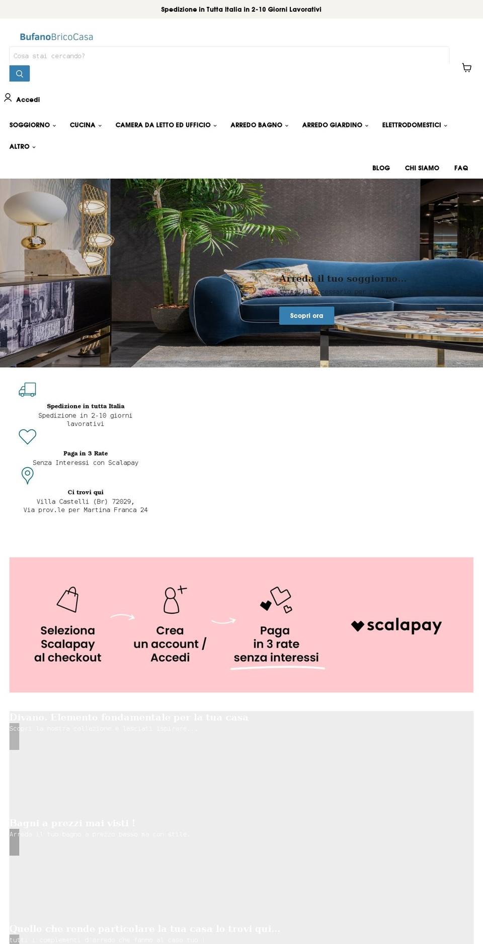 bufanobricocasa.it shopify website screenshot