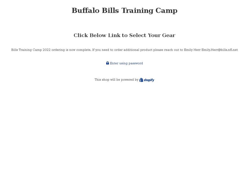 buffalobillsstaffstore.com shopify website screenshot