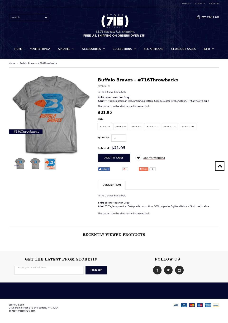 buffalobraves.com — Shopify storefront screenshot