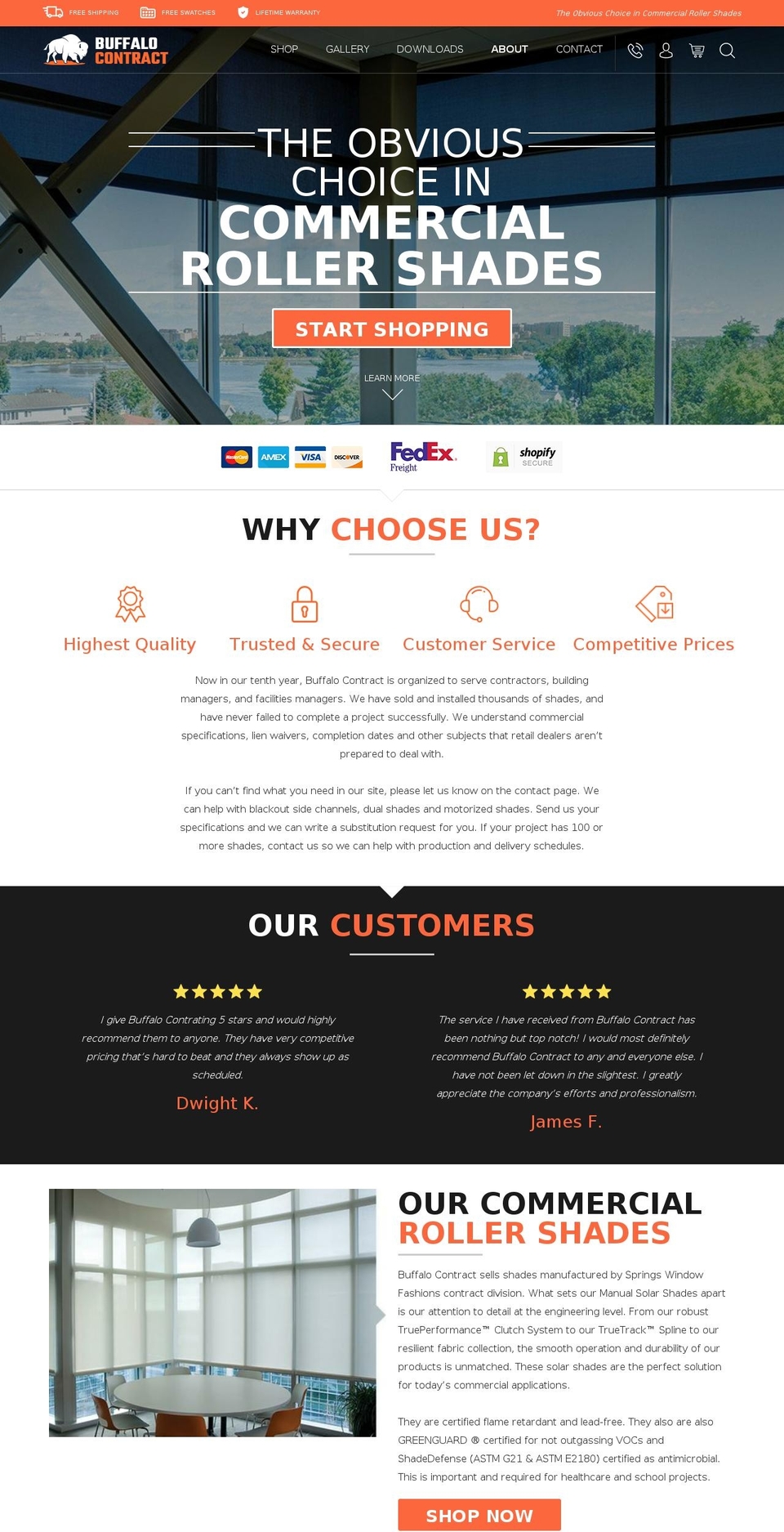 buffalocontract.com — Shopify storefront screenshot