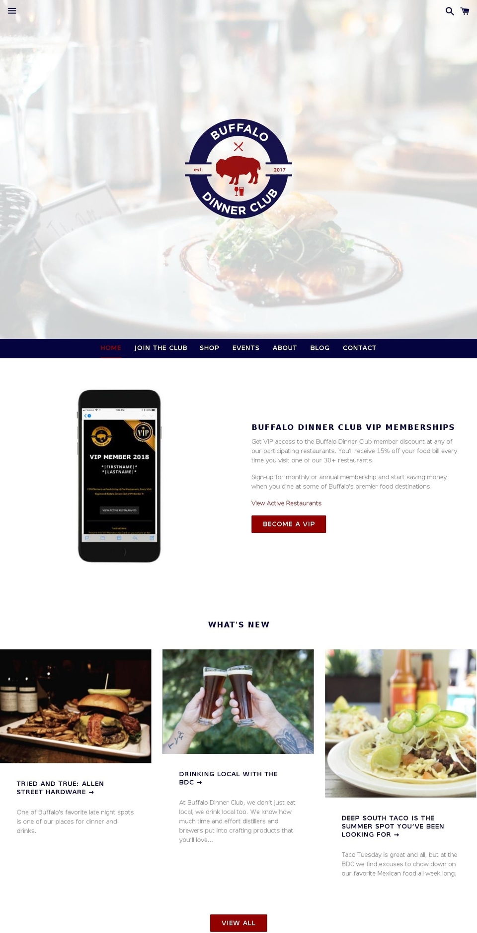 buffalodinnerclub.com — Shopify storefront screenshot
