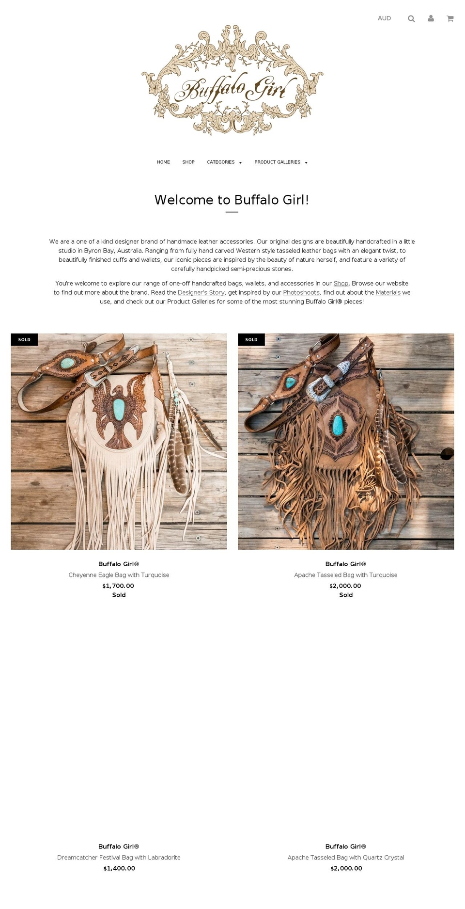 buffalogirl.com.au shopify website screenshot