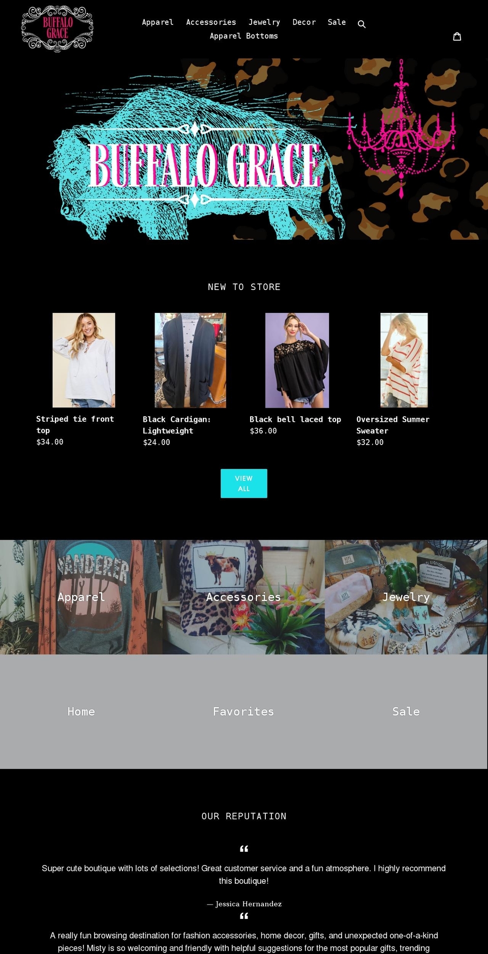 buffalograceboutique.com shopify website screenshot