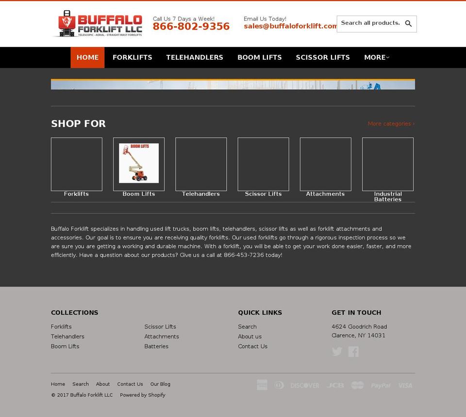 buffalolifttruck.net shopify website screenshot