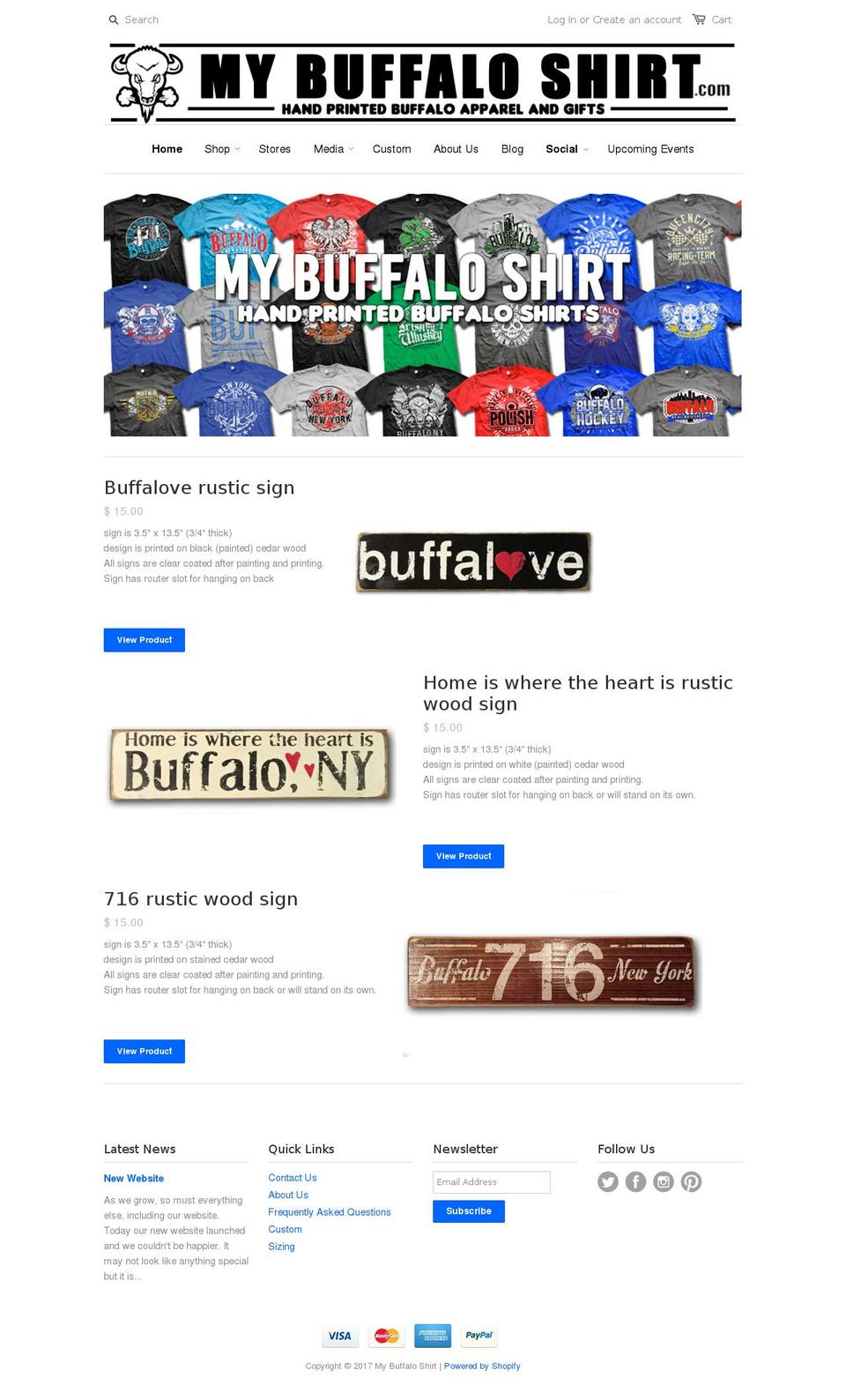 buffaloshirts.com shopify website screenshot