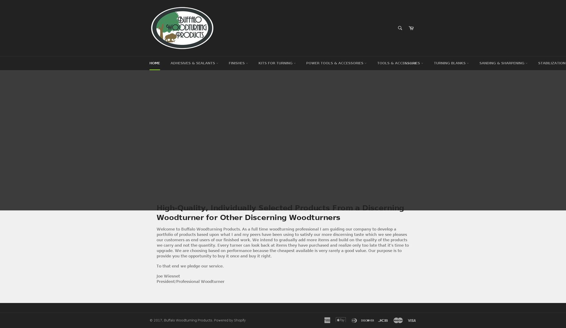 buffalowoodturningproducts.com shopify website screenshot