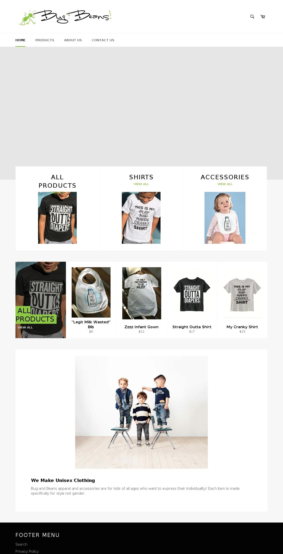 bugandbeans.com — Shopify storefront screenshot