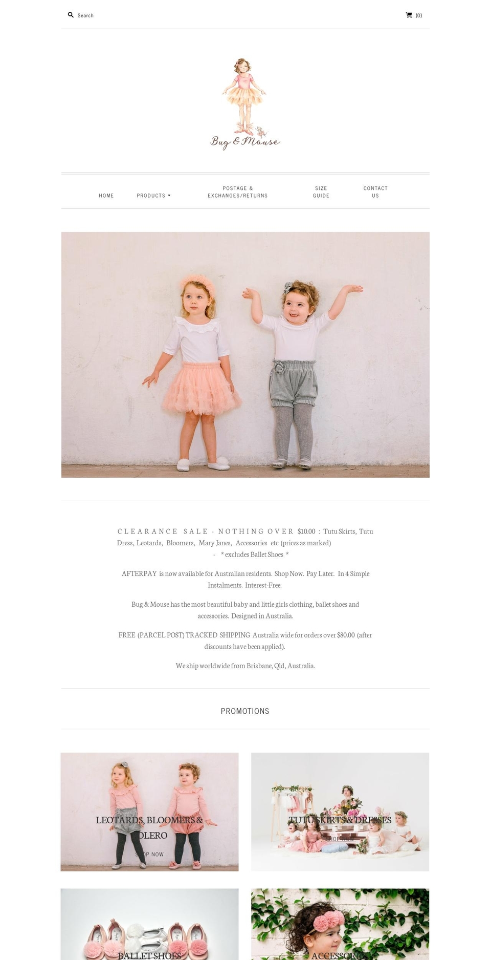 bugandmouse.com.au shopify website screenshot