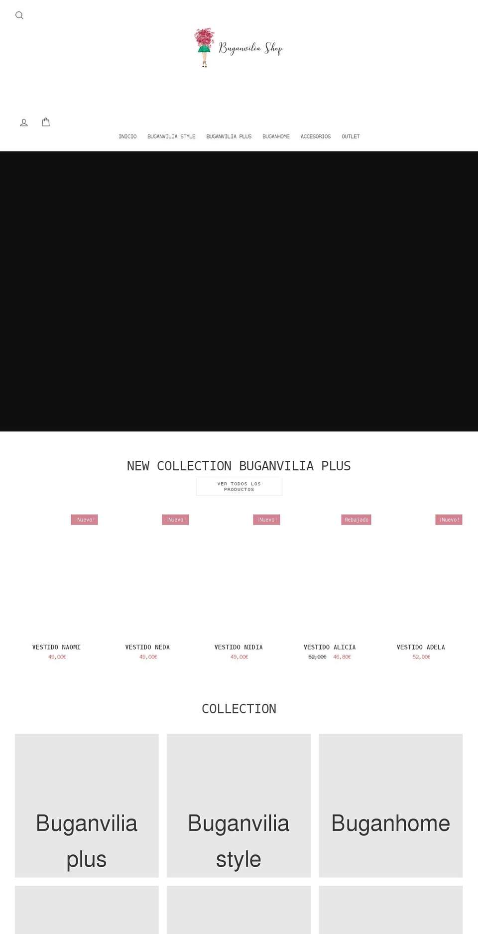 buganviliashop.com shopify website screenshot