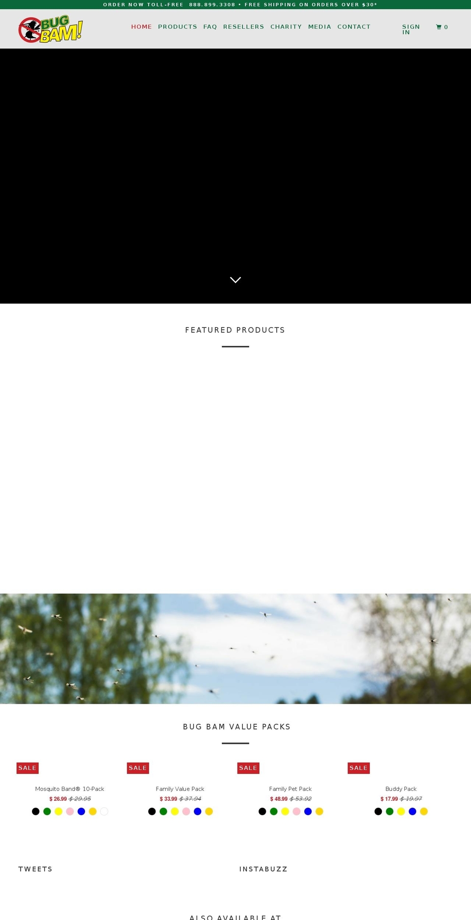bugbam.com shopify website screenshot