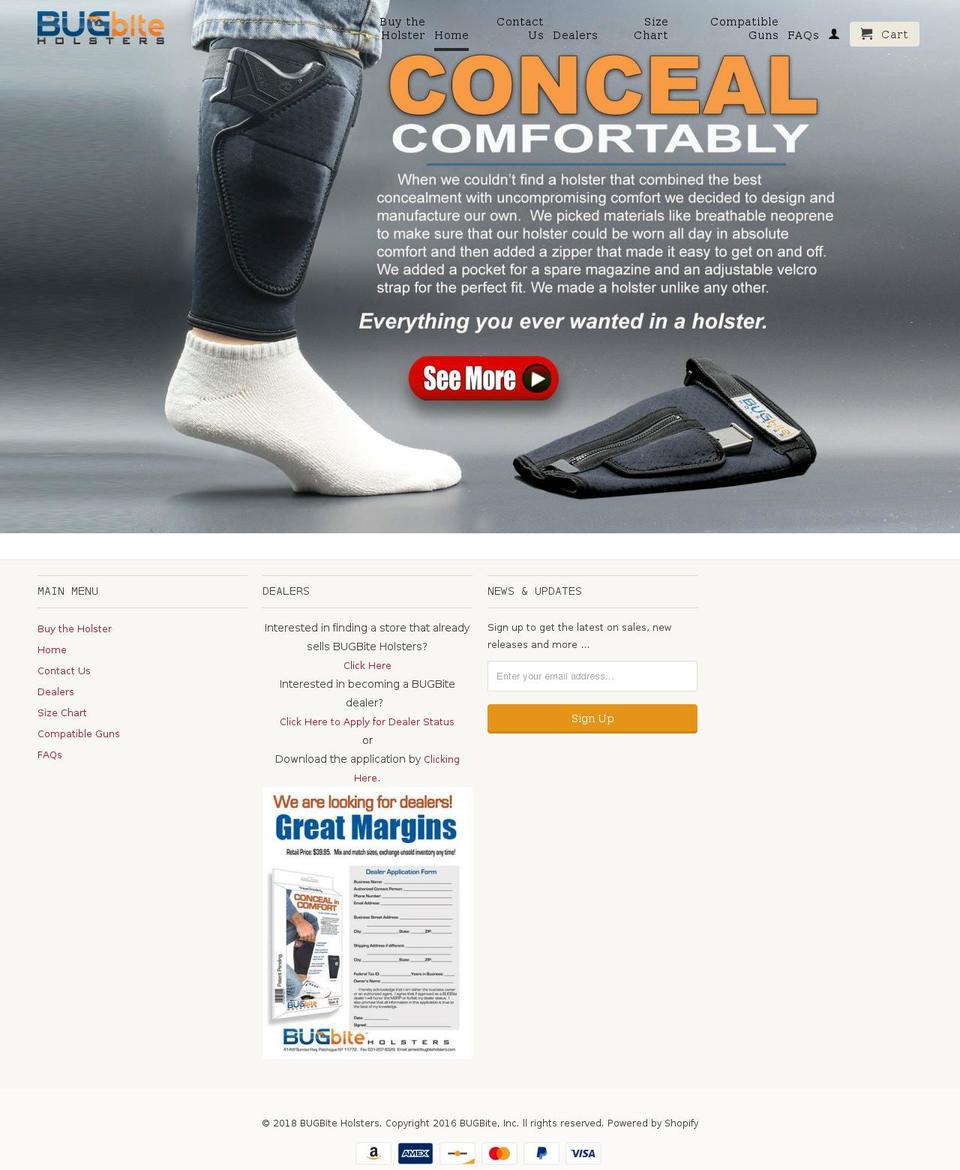 Copy of Retina Shopify theme site example bugbiteholsters.com