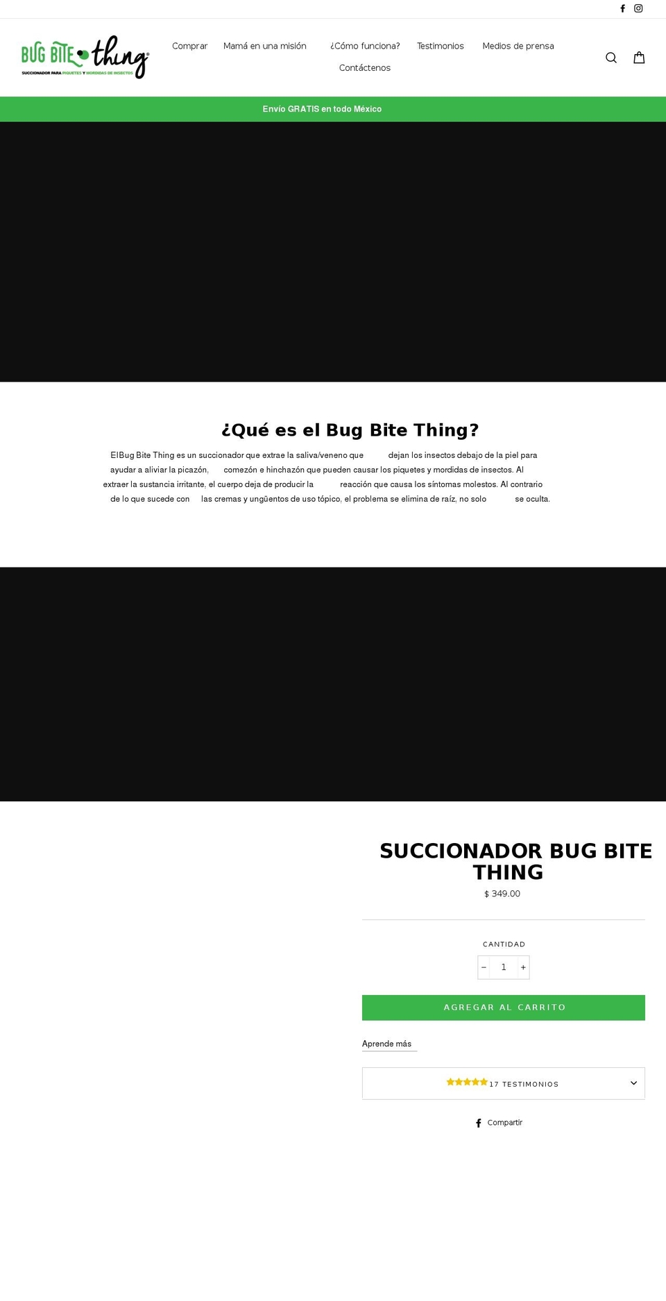 bugbitething.mx shopify website screenshot