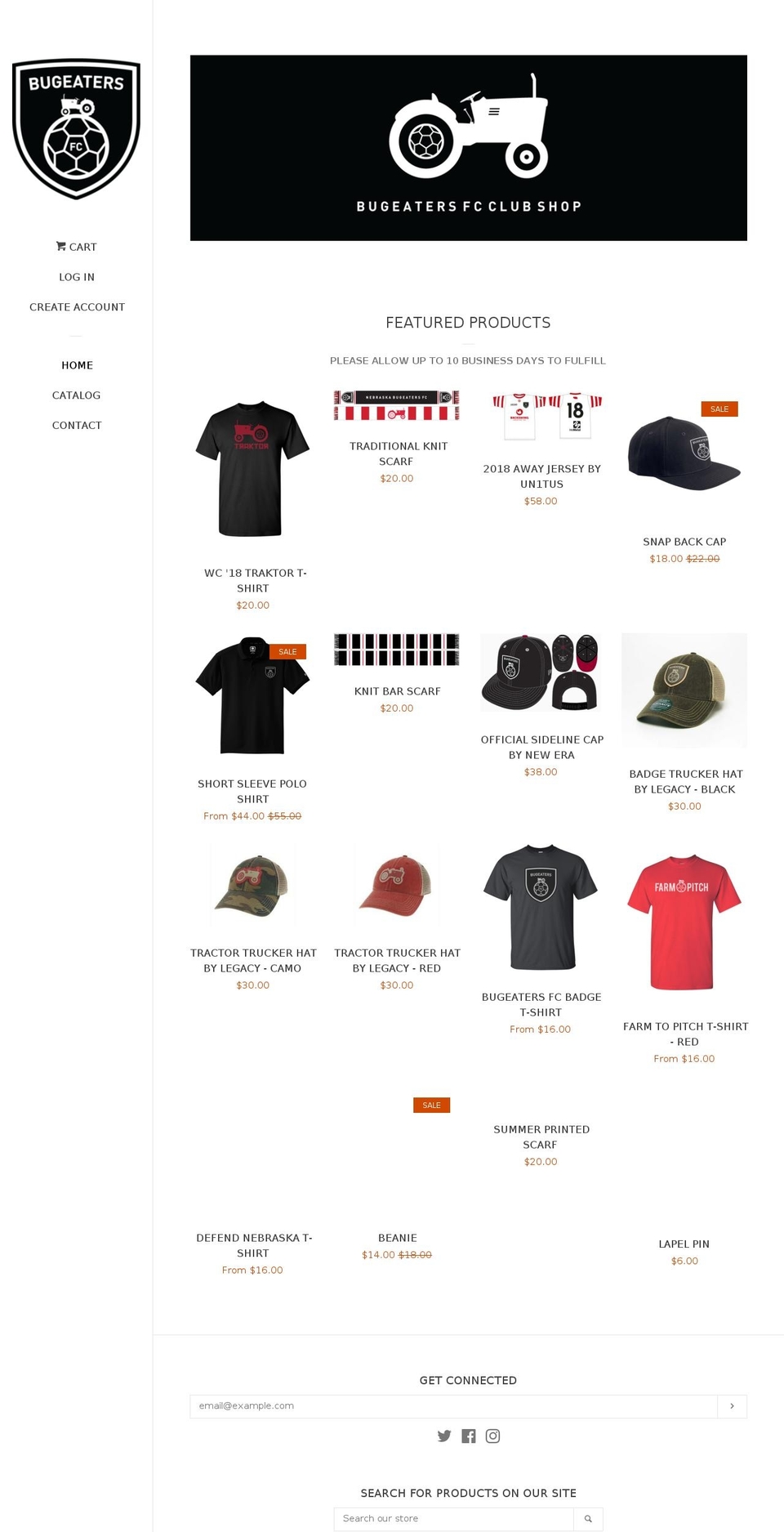 bugeaters-fc.myshopify.com shopify website screenshot