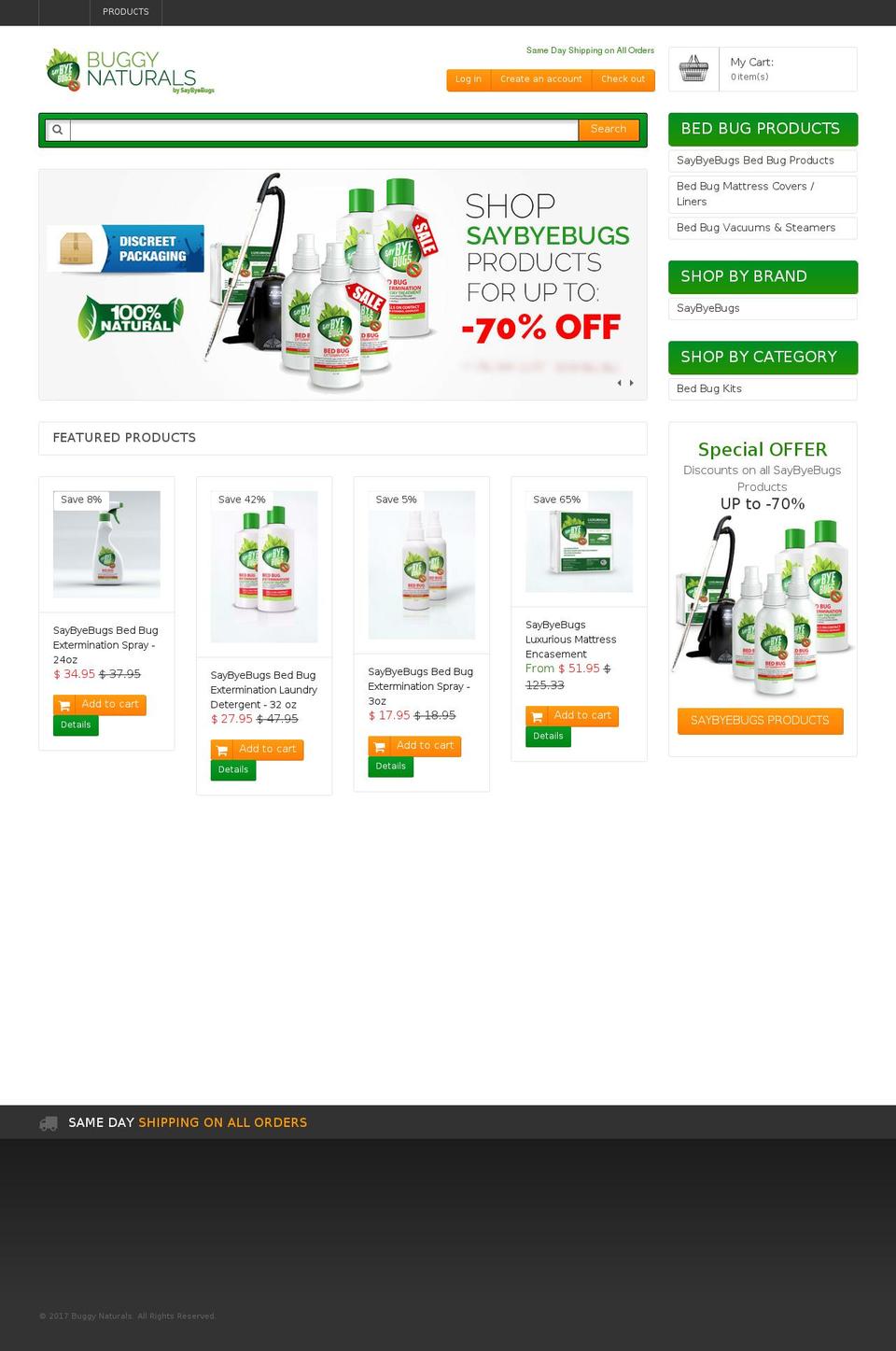 buggynaturals.com shopify website screenshot