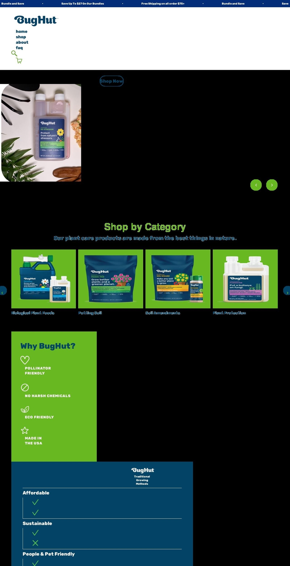 bughut.com shopify website screenshot
