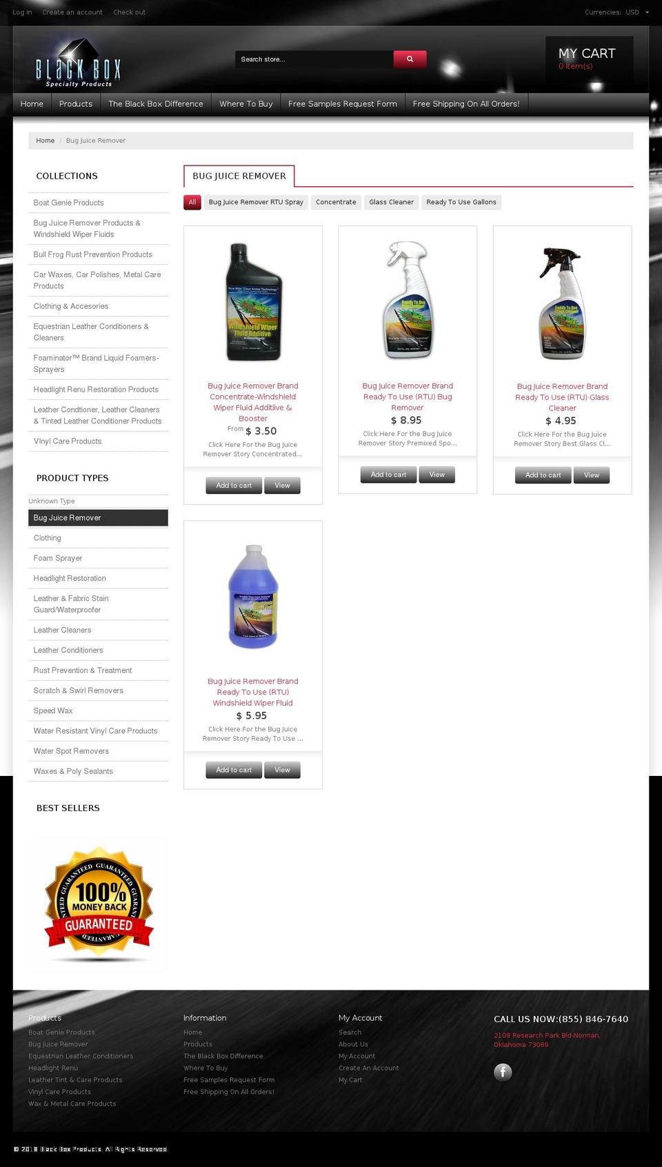 bugjuiceremover.com — Shopify storefront screenshot