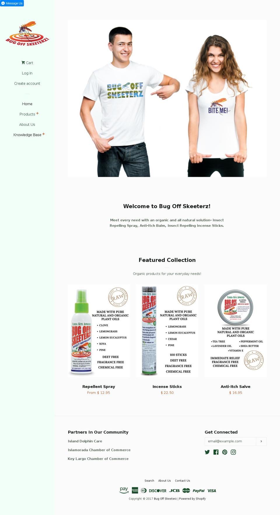bugoffskeeterz.com shopify website screenshot