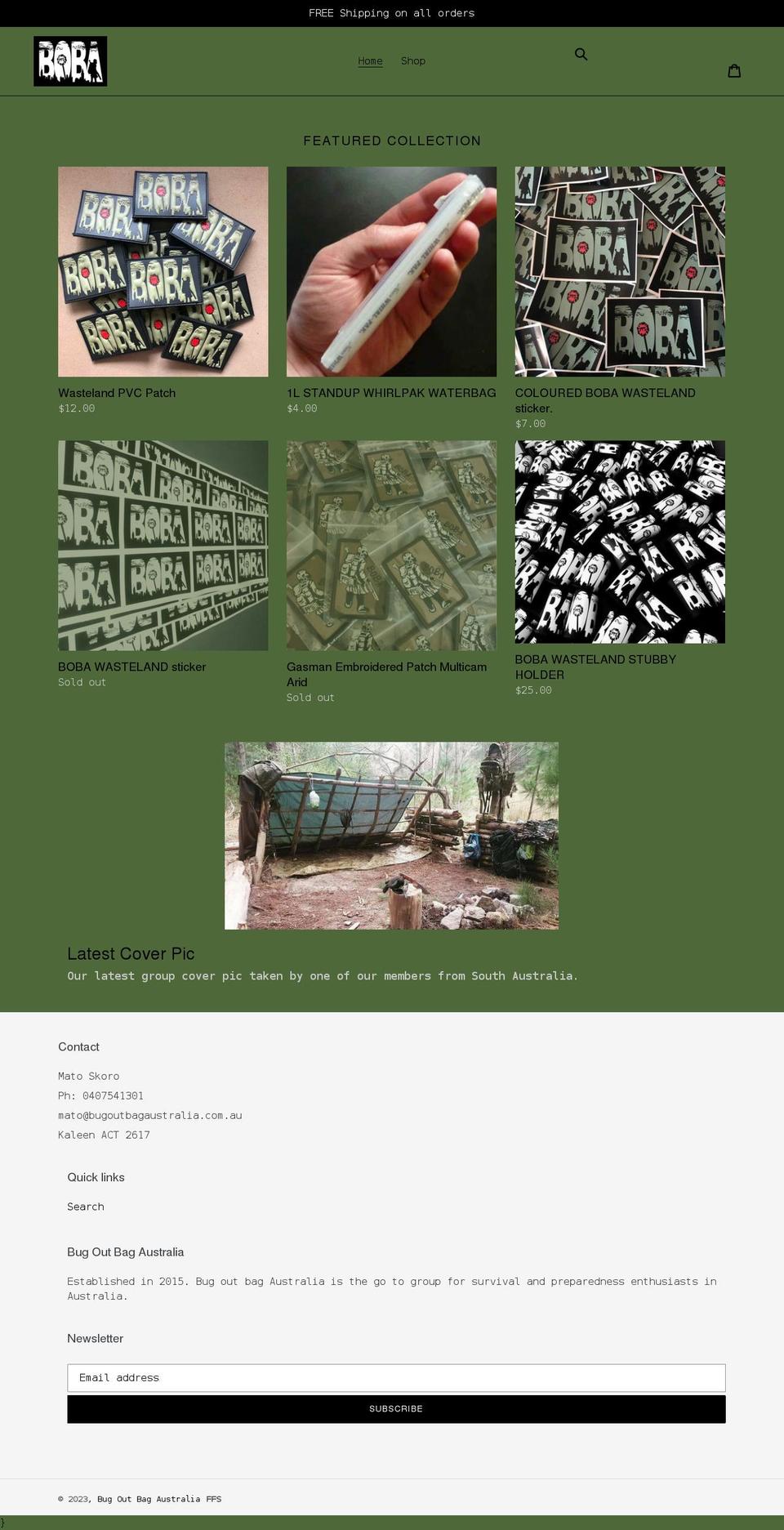 bugoutbagaustralia.com.au shopify website screenshot