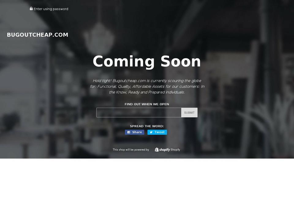 bugoutcheap.com shopify website screenshot