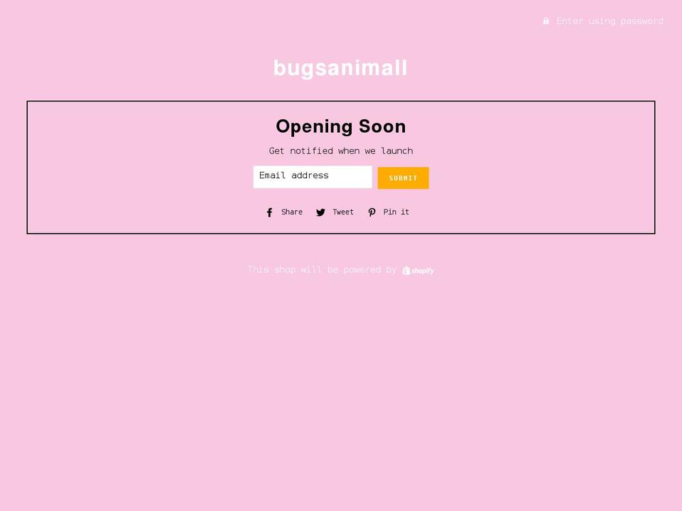 bugsanimall.com shopify website screenshot