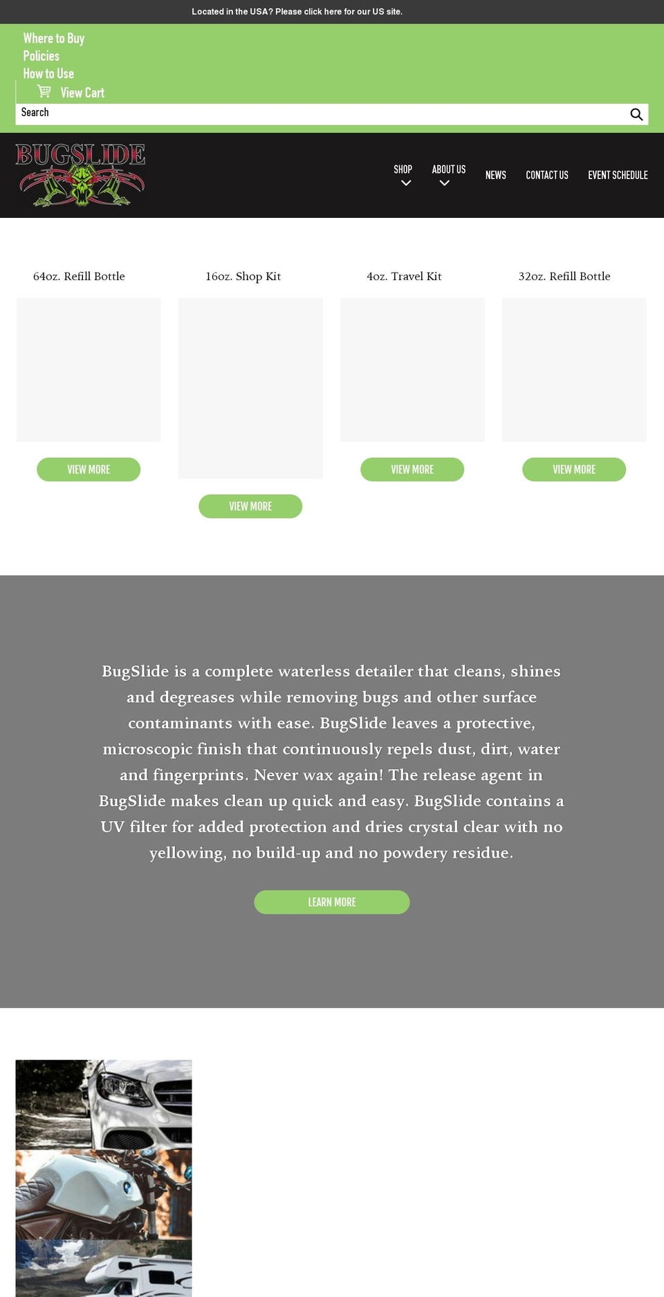 bugslide.ca shopify website screenshot