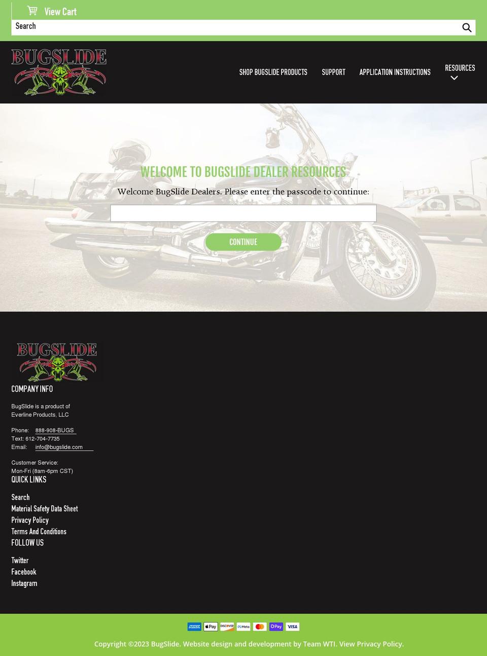 bugslide.myshopify.com shopify website screenshot