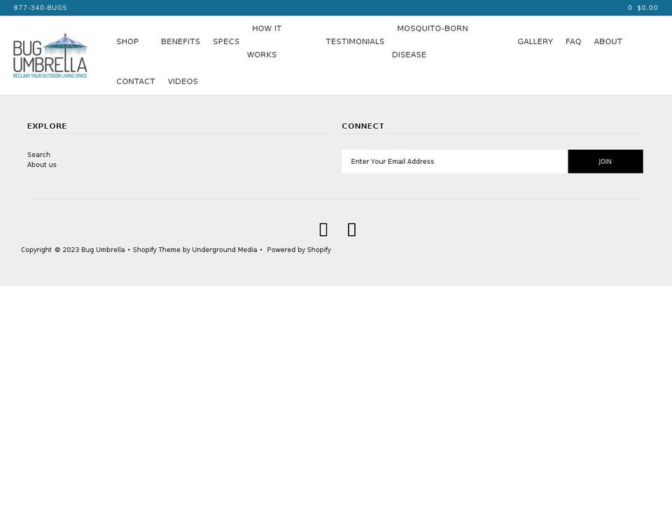 bugumbrella.com shopify website screenshot