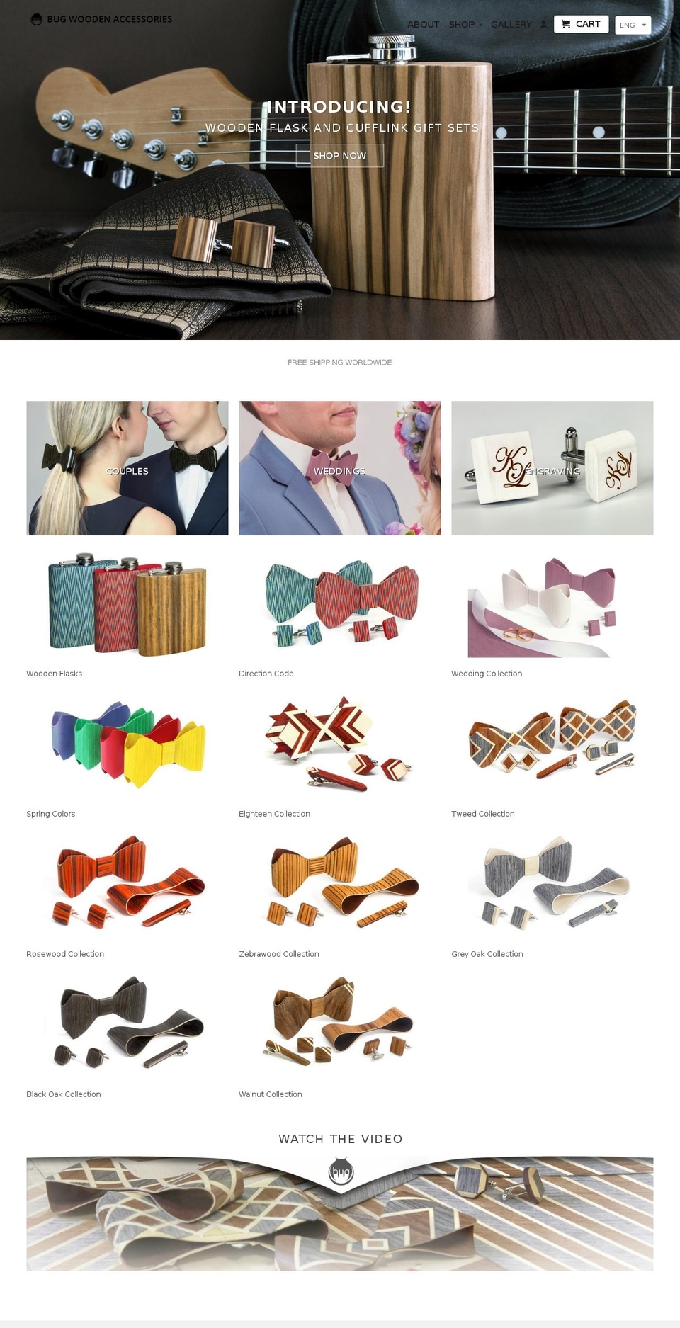 bugwoodenaccessories.com shopify website screenshot