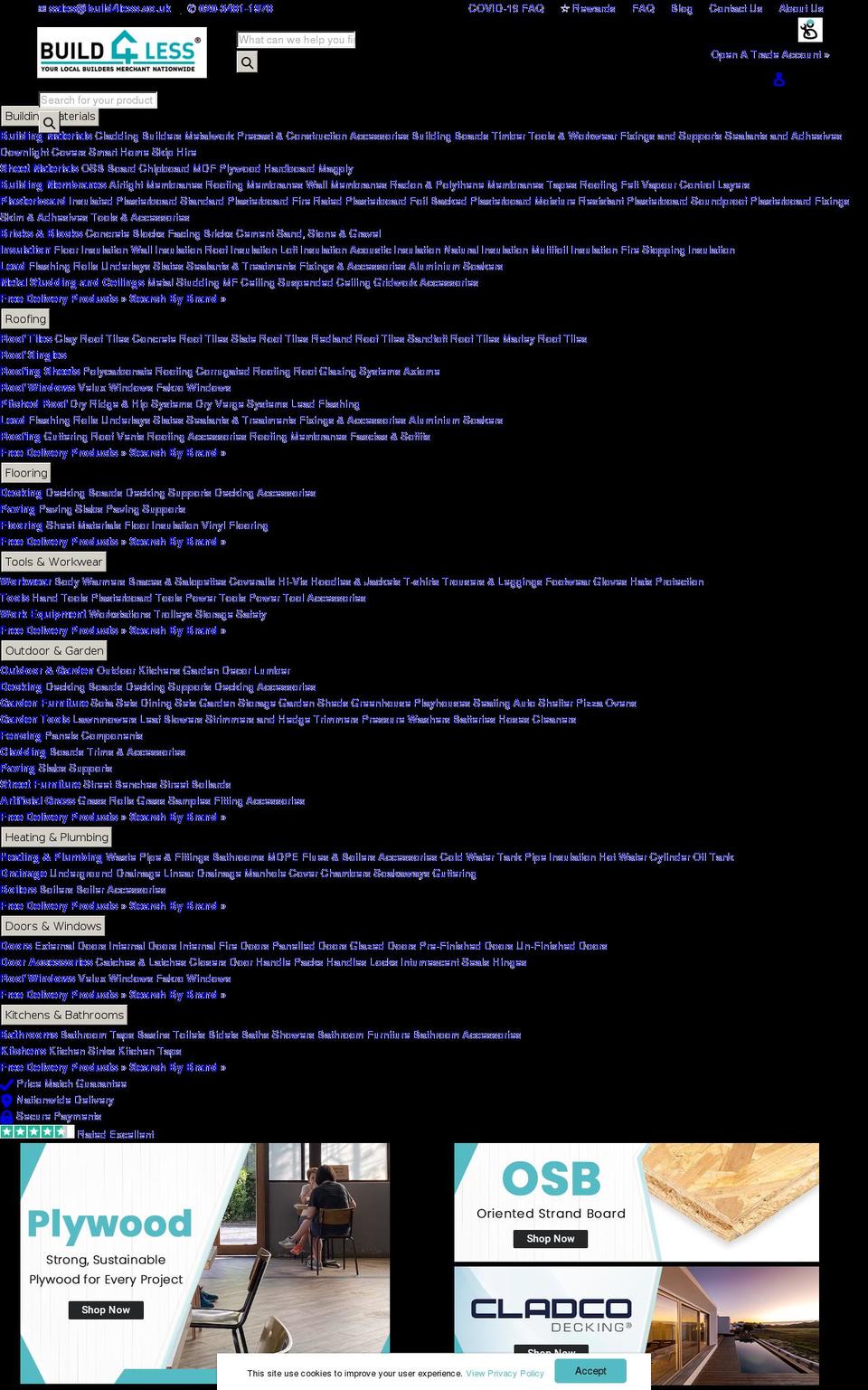 build4less.co.uk shopify website screenshot