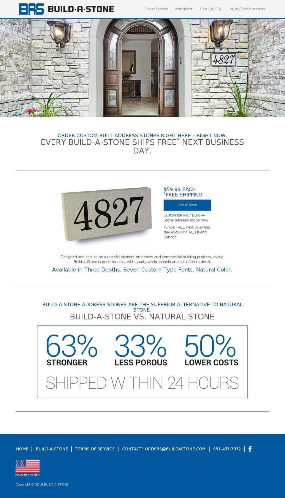 buildastone.com shopify website screenshot