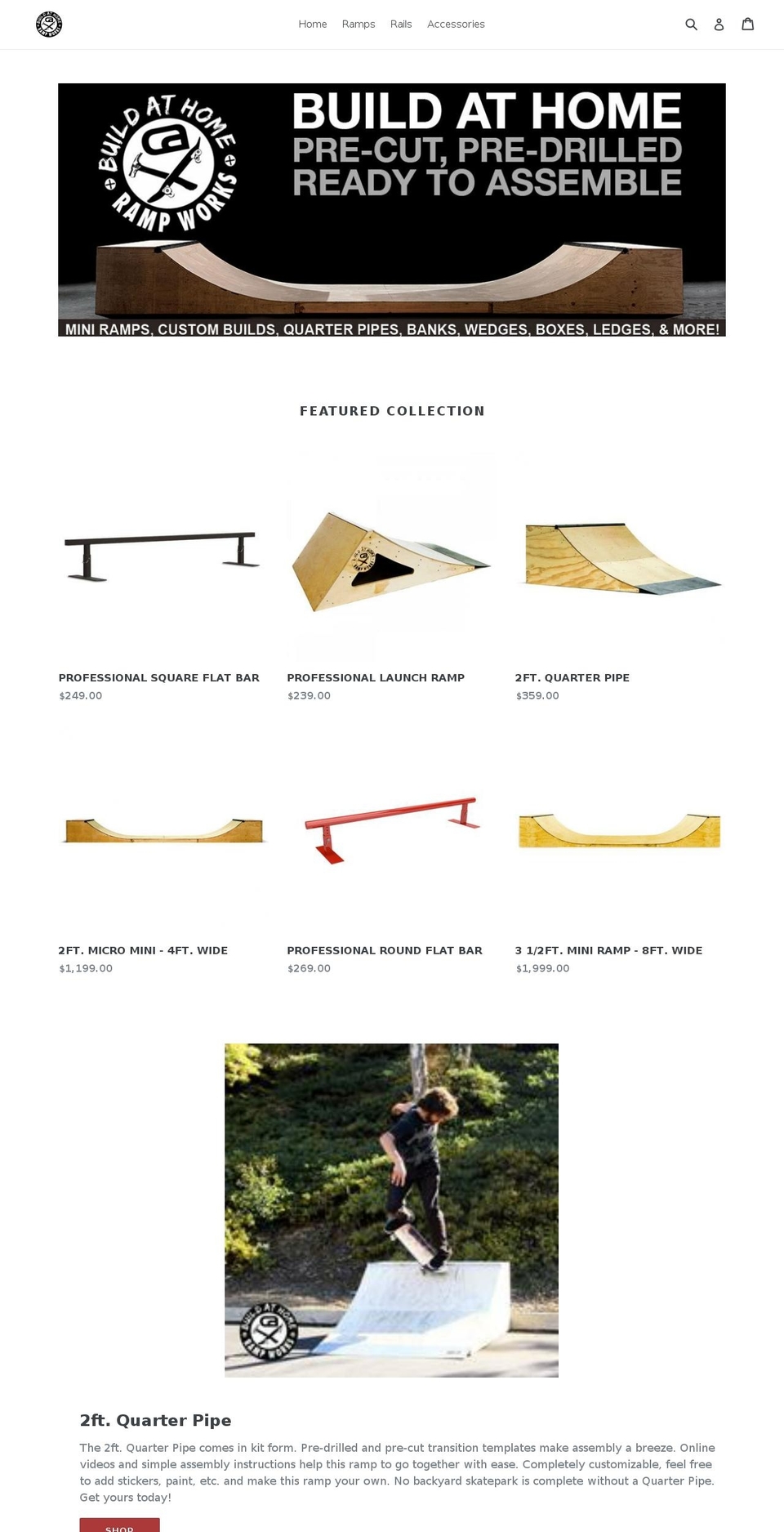 buildathomeskate.com — Shopify storefront screenshot