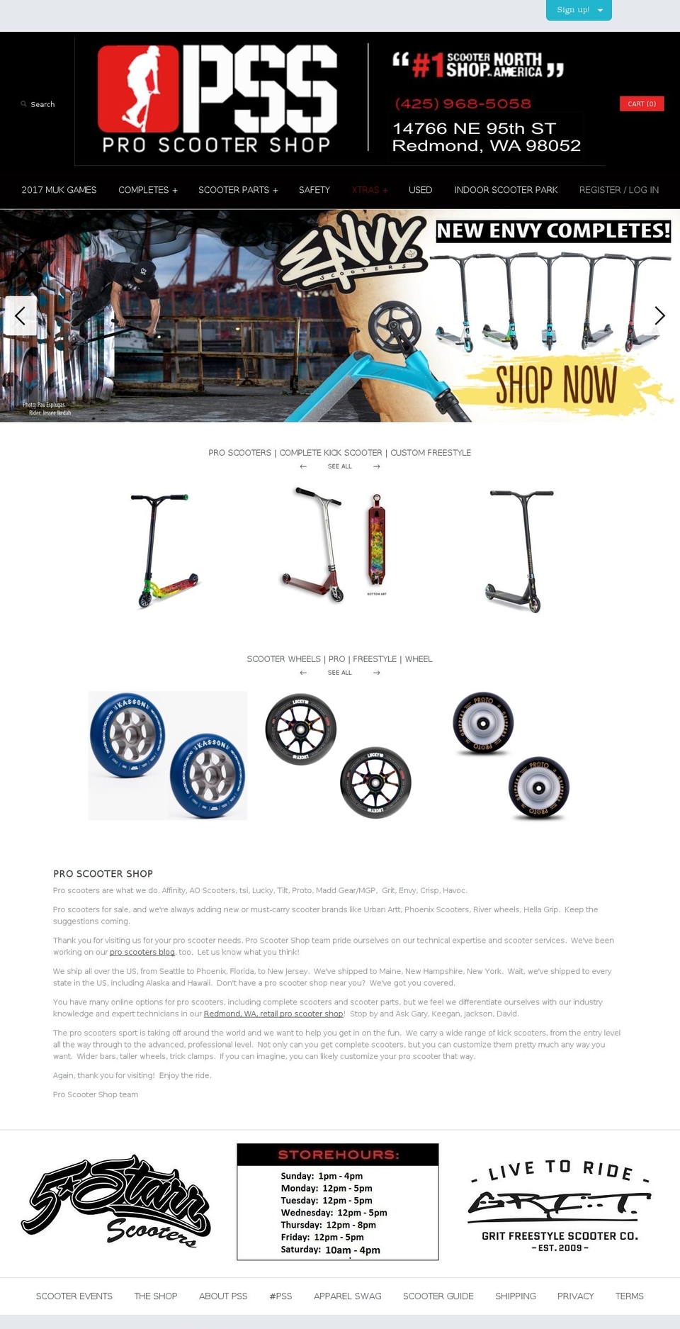 PSS v2.0 Shopify theme site example buildcustomscooters.com