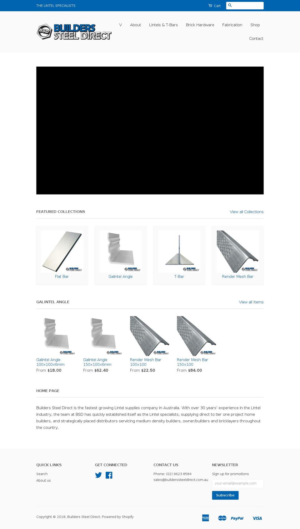 builderssteeldirect.com.au shopify website screenshot