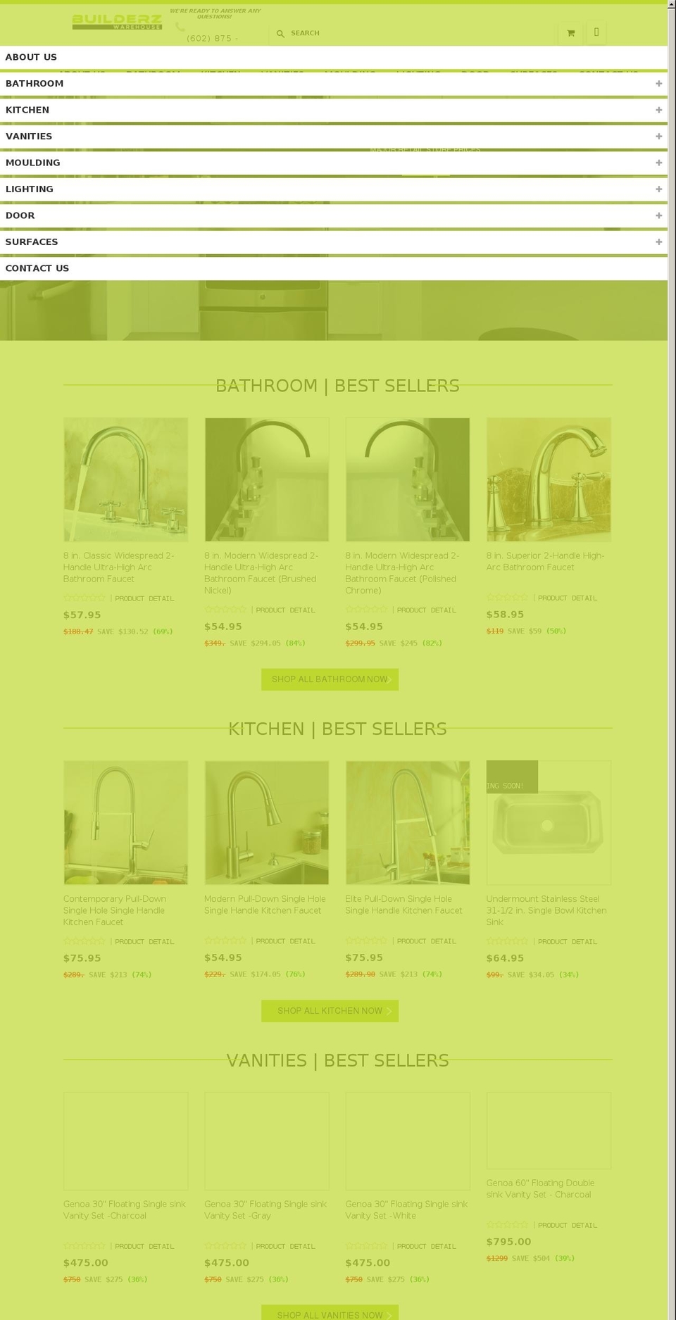 builderzwarehouse.com shopify website screenshot