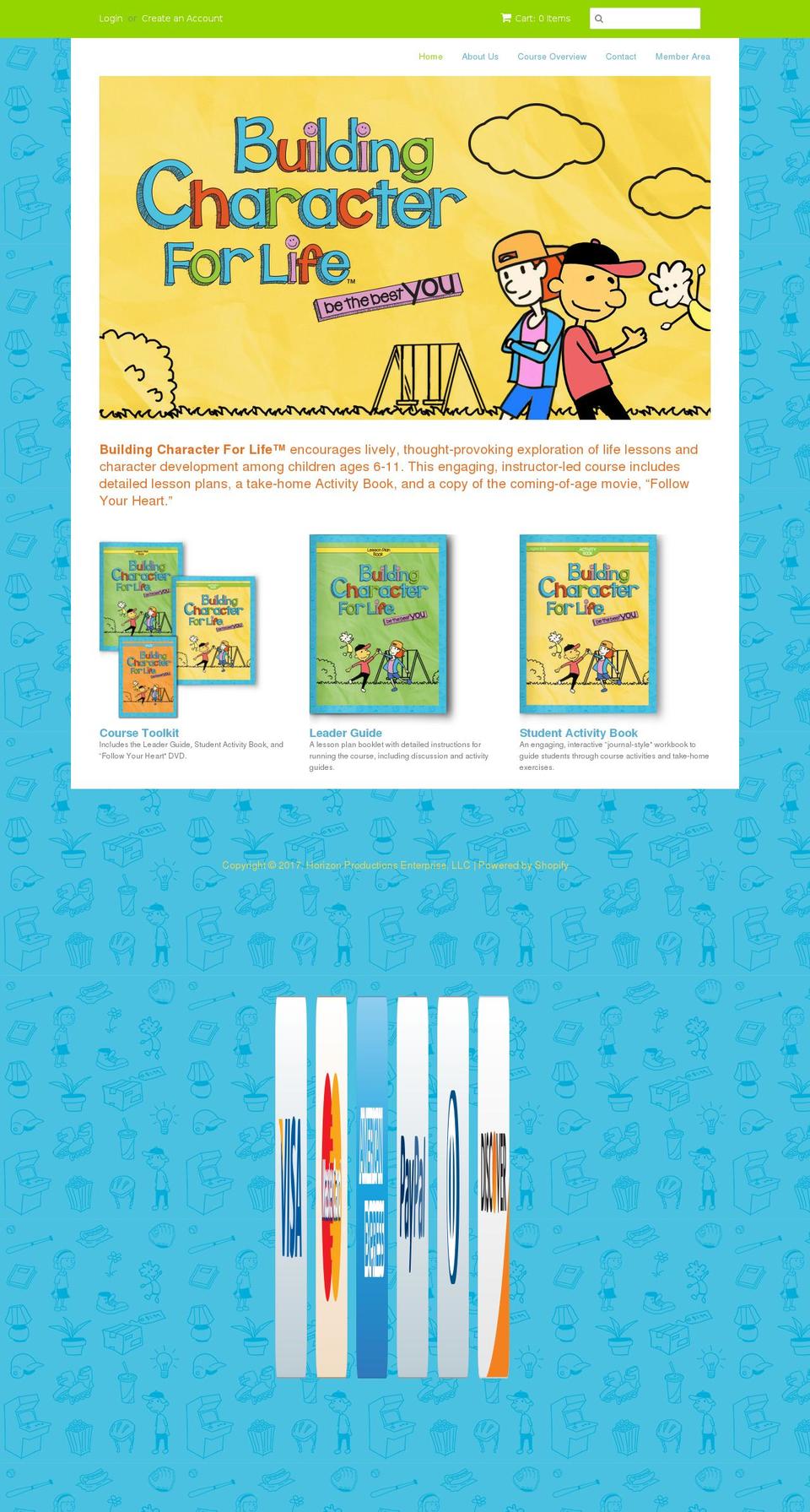 buildingcharacterforlife.com shopify website screenshot