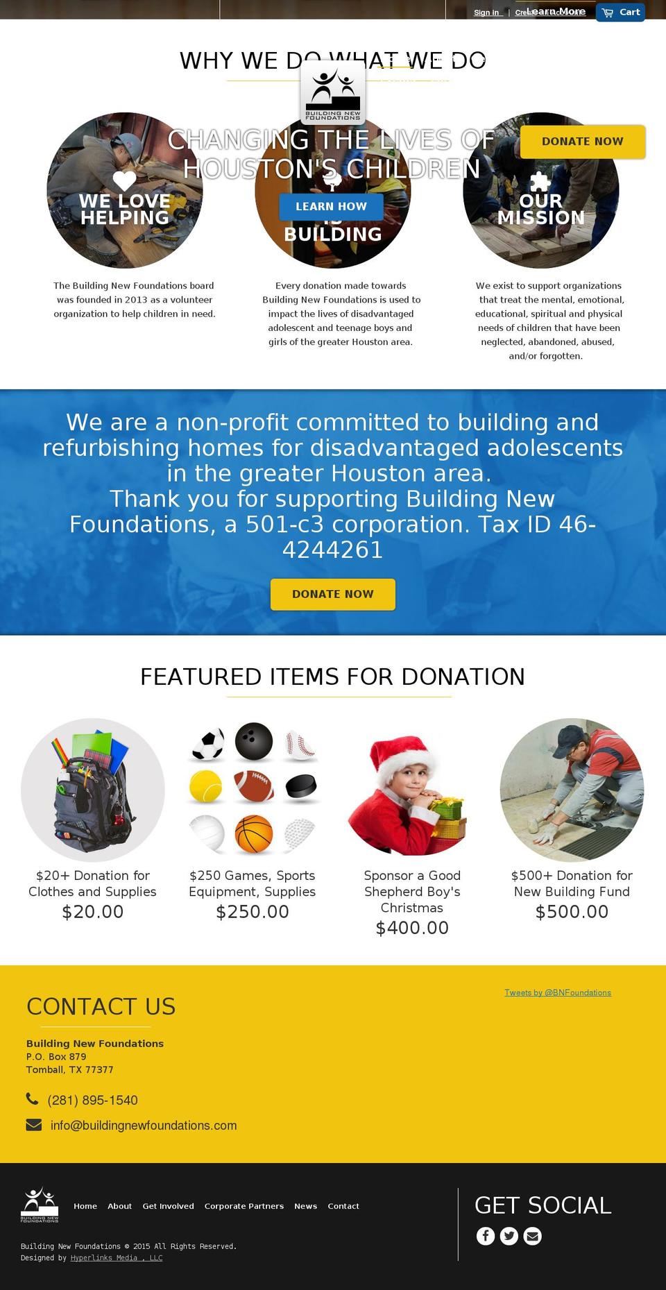 buildingnewfoundations.com shopify website screenshot