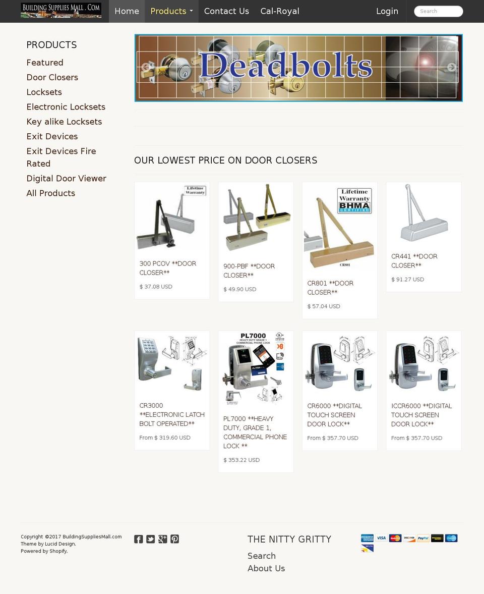 buildingsuppliesmall.com shopify website screenshot