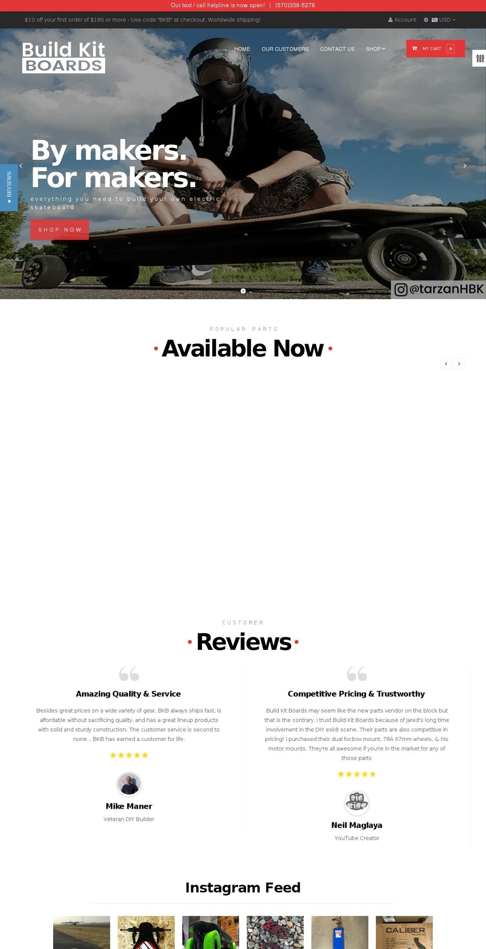buildkitboards.com shopify website screenshot