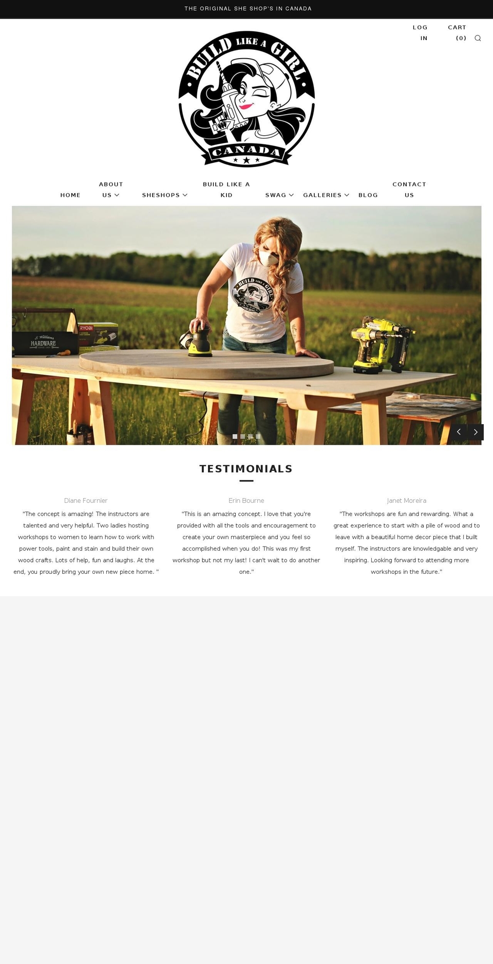 buildlikeagirlcanada.com — Shopify storefront screenshot